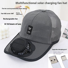 Solar Unisex Fan Hat With Breathable Mesh Sun Protection