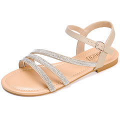 Womens Cute Casal Nude Open Toe Slingback Ankle Sandal