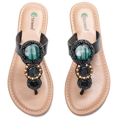Womens Bohemian Flat Slide On Sandal