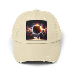 Solar Eclipse 2024 Unisex Distressed Cap