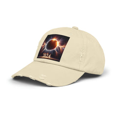 Solar Eclipse 2024 Unisex Distressed Cap