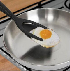 2 In 1 Grip And Flip Tongs Egg Spatula Tongs Clamp Pancake Fried Egg French Toast Omelet Overturned Kitchen Accessory