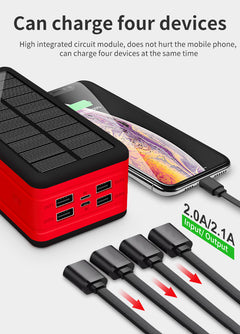 Massive 50000 mAh Capacity Wireless Solar Power Bank