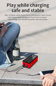 Massive 50000 mAh Capacity Wireless Solar Power Bank