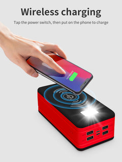 Massive 50000 mAh Capacity Wireless Solar Power Bank