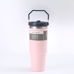 Portable Stainless Steel Travel Sports Water Bottle With Handle Cover & Coffee Tumbler.