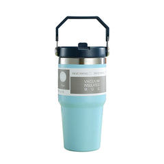 Portable Stainless Steel Travel Sports Water Bottle With Handle Cover & Coffee Tumbler.