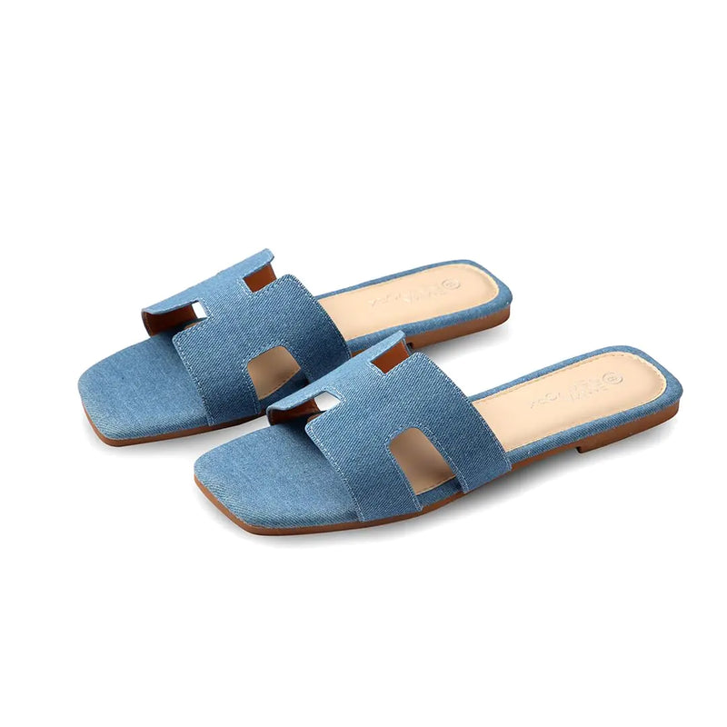 Womens Slip On Leather Sandals