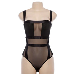 Sheer Mesh Backless Bodysuit