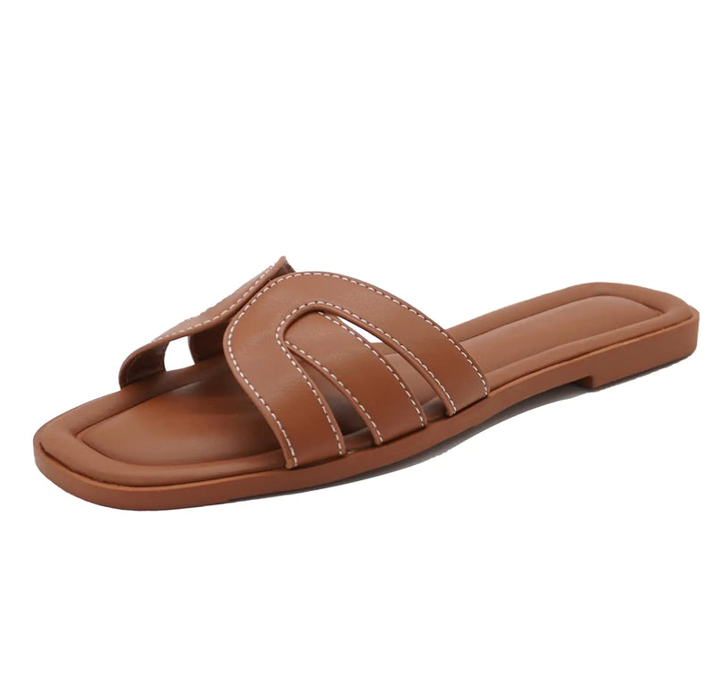 Womens Flat Slide Sandals