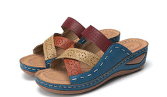 Cross Strap Slip-On Sandals