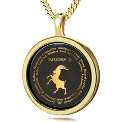 24k Gold Zodiac Necklace - Capricorn