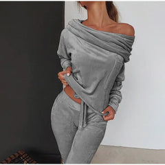 Off-the-Shoulder Pajama Set