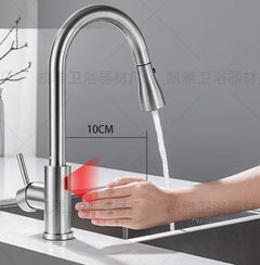 Never Touch The Faucet Again With Dirty Hands. Kitchen Smart Touch Faucet Will Turn On and Off