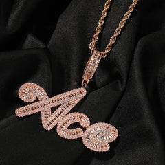 THE BLING KING Iced Out Baguette Cubic Zirconia Chain Necklace.