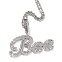 THE BLING KING Iced Out Baguette Cubic Zirconia Chain Necklace.