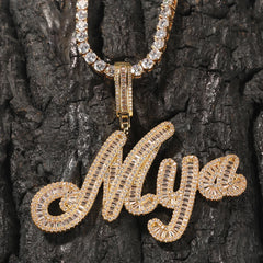 THE BLING KING Iced Out Baguette Cubic Zirconia Chain Necklace.