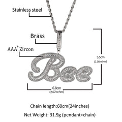 THE BLING KING Iced Out Baguette Cubic Zirconia Chain Necklace.