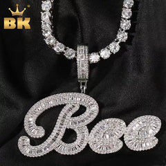 THE BLING KING Iced Out Baguette Cubic Zirconia Chain Necklace.