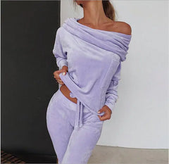 Off-the-Shoulder Pajama Set