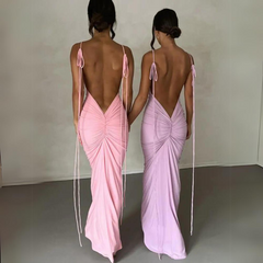 Backless Long Sling Wrap Dress