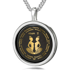 24K Inscribed Gemini Necklace