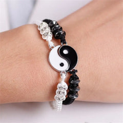 Yin Yang Couples Bracelets - Adjustable Cord