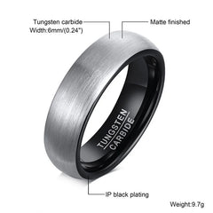 Vnox Men Wedding Tungsten Carbide Ring, Matte Finished