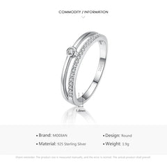 925 Sterling Silver Clear CZ Rings For Women