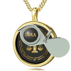 24k Gold Zodiac Necklace - Libras