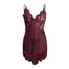 Retro Sexy See-through Lace Nightdress