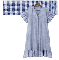 Plaid Short Sleeve Casual Fashion Dress