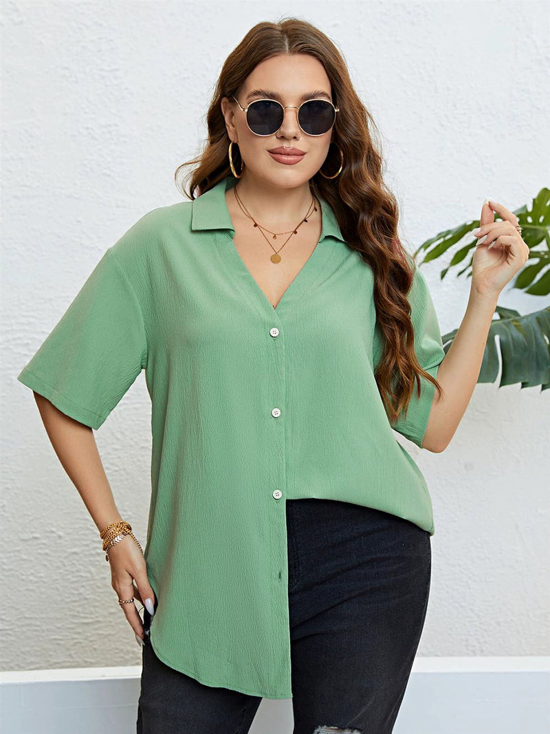 Summer Green V Neck Women's Shirt