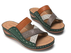 Cross Strap Slip-On Sandals