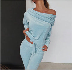 Off-the-Shoulder Pajama Set