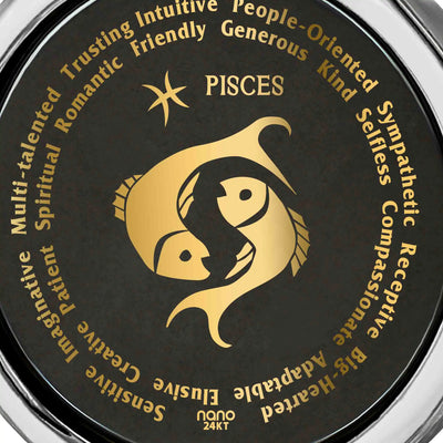 24k Gold Zodiac Necklace -  Pisces