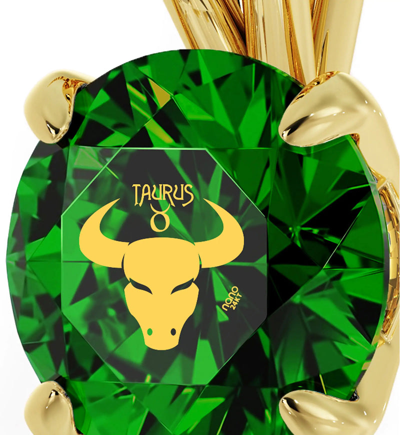 24K Sterling Taurus Necklace - Gold