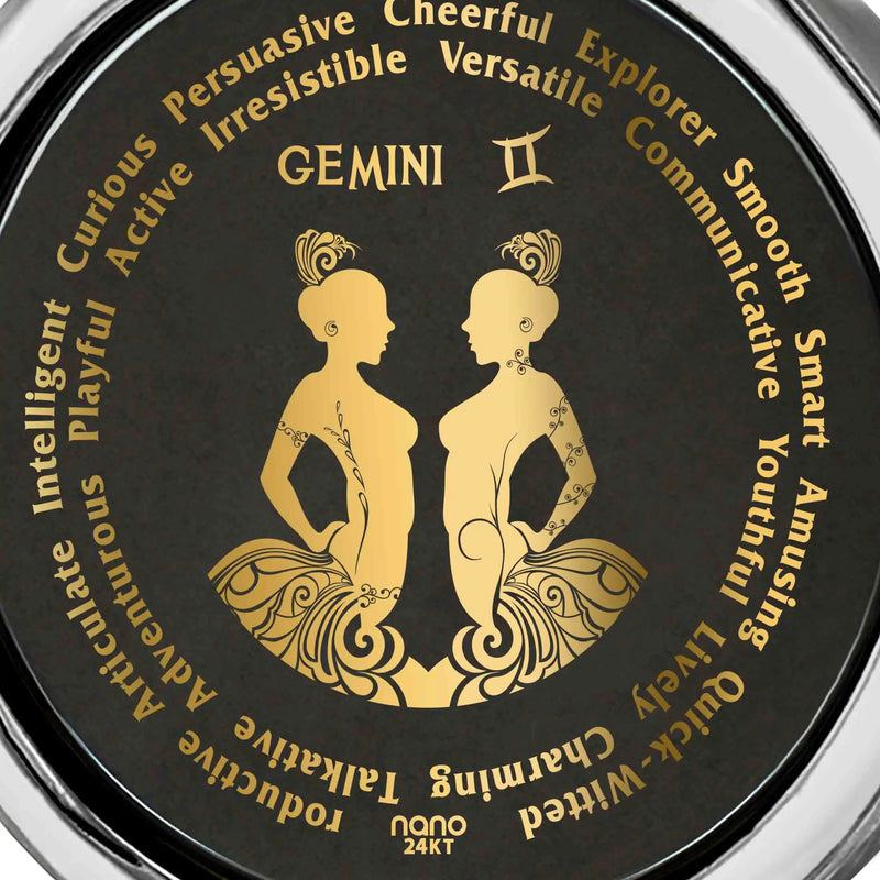 24K Inscribed Gemini Necklace