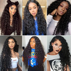 Brazilian Human Hair - Long Curly Lace Wavy Wig