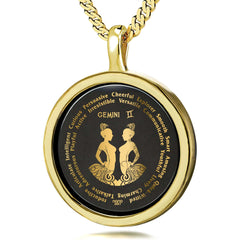 24K Inscribed Gemini Necklace