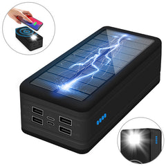 Massive 50000 mAh Capacity Wireless Solar Power Bank