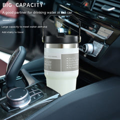 Portable Stainless Steel Travel Sports Water Bottle With Handle Cover & Coffee Tumbler.