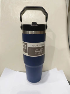 Portable Stainless Steel Travel Sports Water Bottle With Handle Cover & Coffee Tumbler.