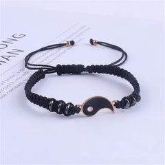 Yin Yang Couples Bracelets - Adjustable Cord