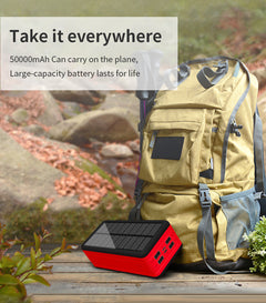 Massive 50000 mAh Capacity Wireless Solar Power Bank