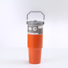 Portable Stainless Steel Travel Sports Water Bottle With Handle Cover & Coffee Tumbler.