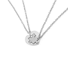 I Love You Best Friends / Couple Necklace Jewelry Puzzle Necklace