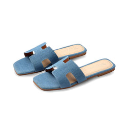 Womens Slip On Leather Sandals