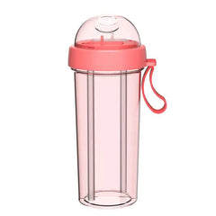 Double Straw Water Bottle