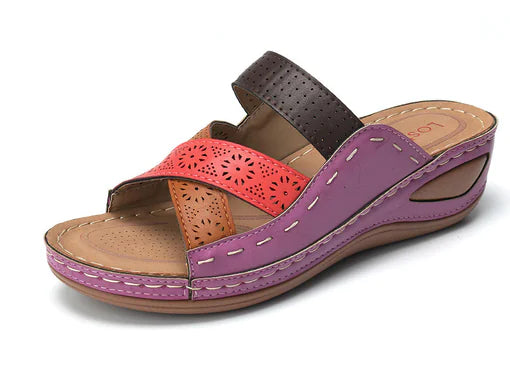 Cross Strap Slip-On Sandals